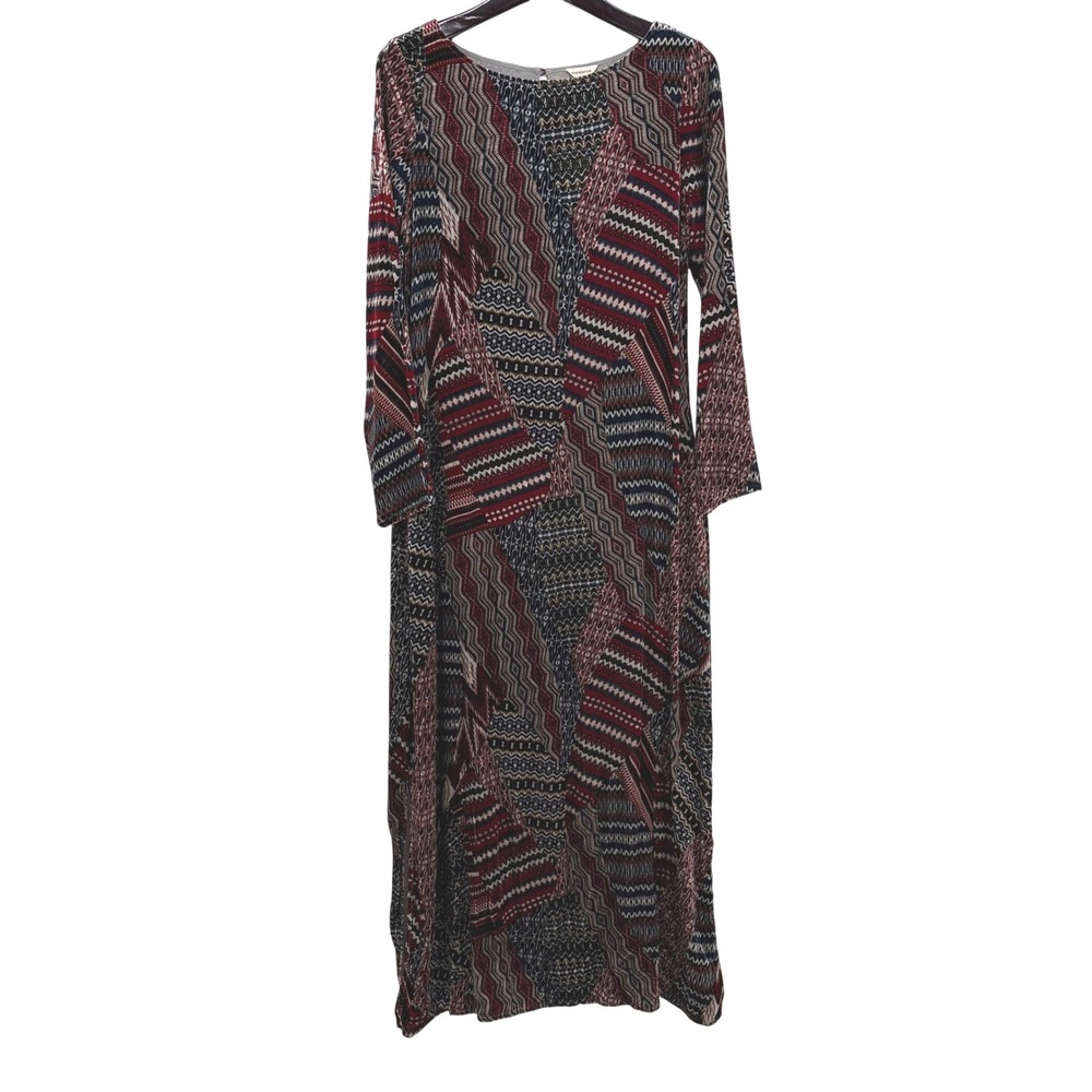 Sundance Women Red Whimsigoth Patchwork Silk Blend Velvet Maxi Dress Size 10